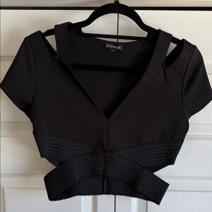 Express Black Cutout Crop Top